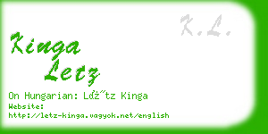 kinga letz business card